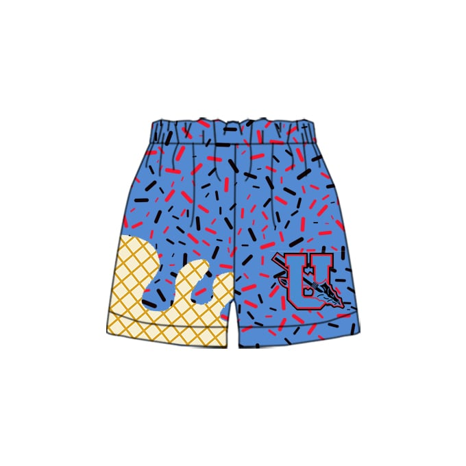 Custom moq 5 mix size milk silk baby girls clothes team Summer shorts