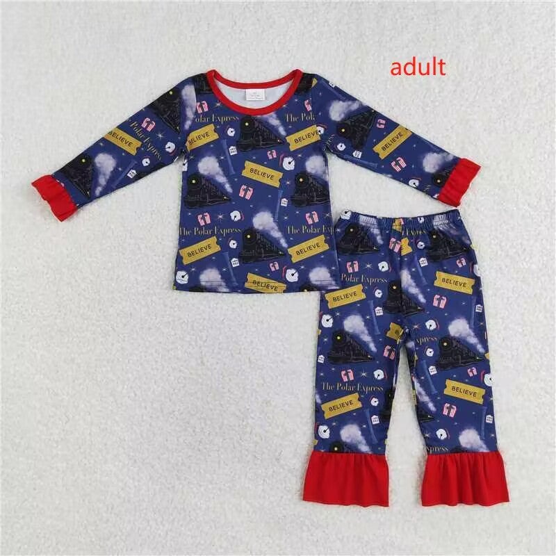 Deadline August 21 custom no moq eta 6-7weeks  Adults pajams sets Adults and girls  long sleeve pants suit