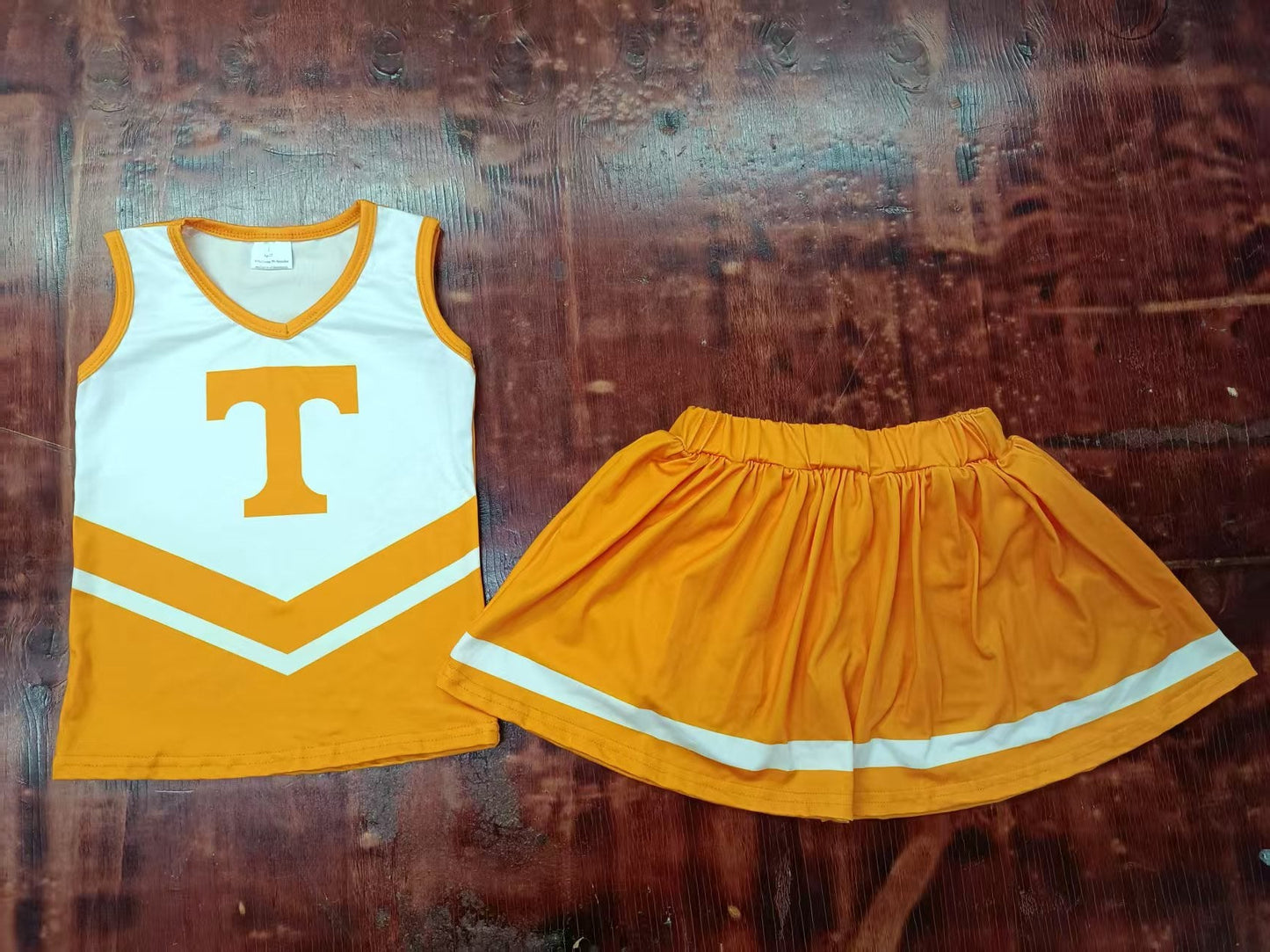 Custom moq 3 eta 6-7weeks baby girl clothes team orange sleeveless skirts dress-25.5.8