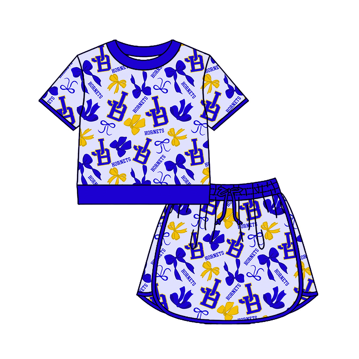 custom moq 5 mix size TH010628 BLUE WITH BOW yoga sets