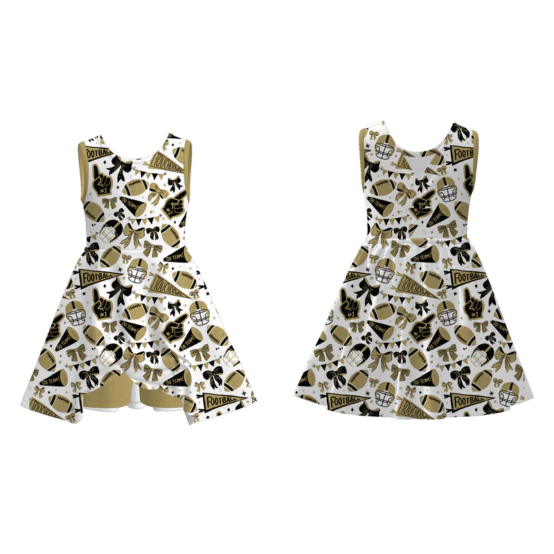 Custom moq 5 each style eta 6-7weeks milk silk baby girls summer team bow short sleeve dress