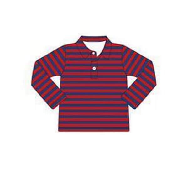 custom moq 3 eta 6-8weeks baby boys clothes red and blue long sleeve top