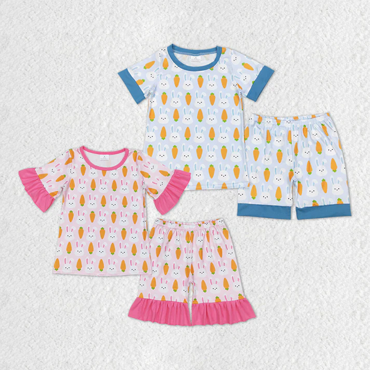RTS NO MOQ Baby Girls and Boys Easter Short Sleeve Shorts Set