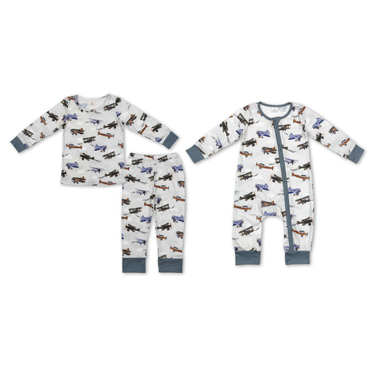 RTS NO MOQ BLP0647 LR1326  Military combat aircraft print pattern gray long sleeve suit & long zipper climbing clothes