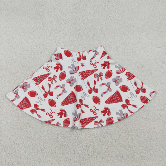 RTS NO MOQ（In Stock ) Football red Trumpet Bow Yoga Skirt