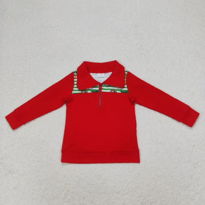 RTS NO MOQ  Baby Girls Baby Girls Christmas Green Face Sibling Pajamas Tops Clothes Sets