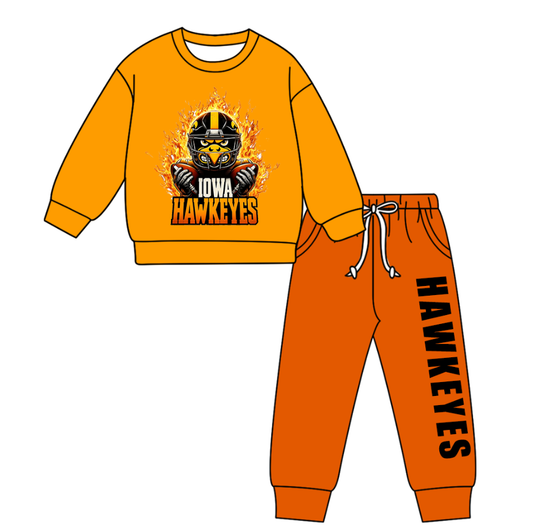 Custom moq 5 mix size milk silk summer teams baby boy clothes orange long sleeve pants sets-25.11.5
