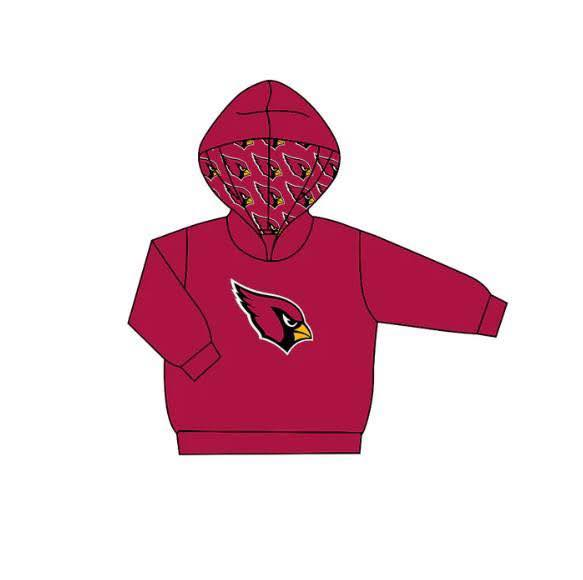 Custom moq 5 mix size milk silk baby girls clothes team brick red hooded long sleeve top-25.8.1