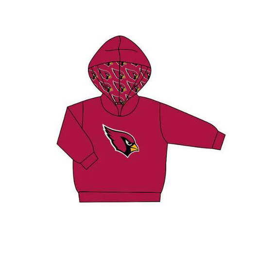 Custom moq 5 mix size milk silk baby girls clothes team brick red hooded long sleeve top-25.8.1