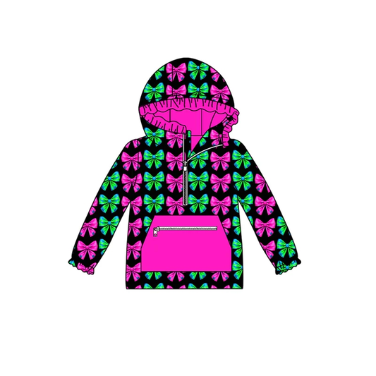 Custom moq 5 each style eta 6-7weeks baby girl clothes pocket bow hooded long sleeve top-25.8.1