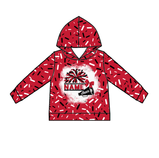 Custom moq 5 mix size milk silk summer team baby girls and boys clothes red hooded long sleeve top-25.10.24