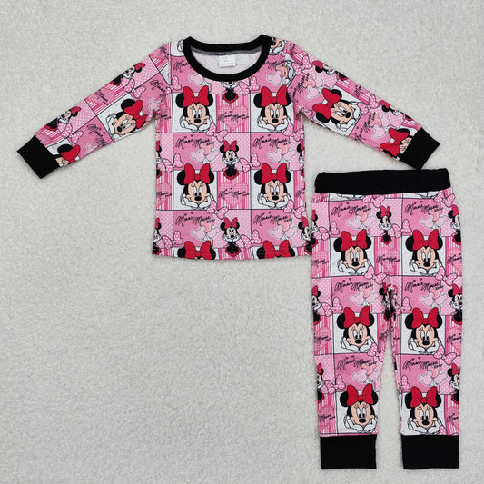 Cute Clothes GLP2280 pink and white plaid long sleeve and long pants pajama set