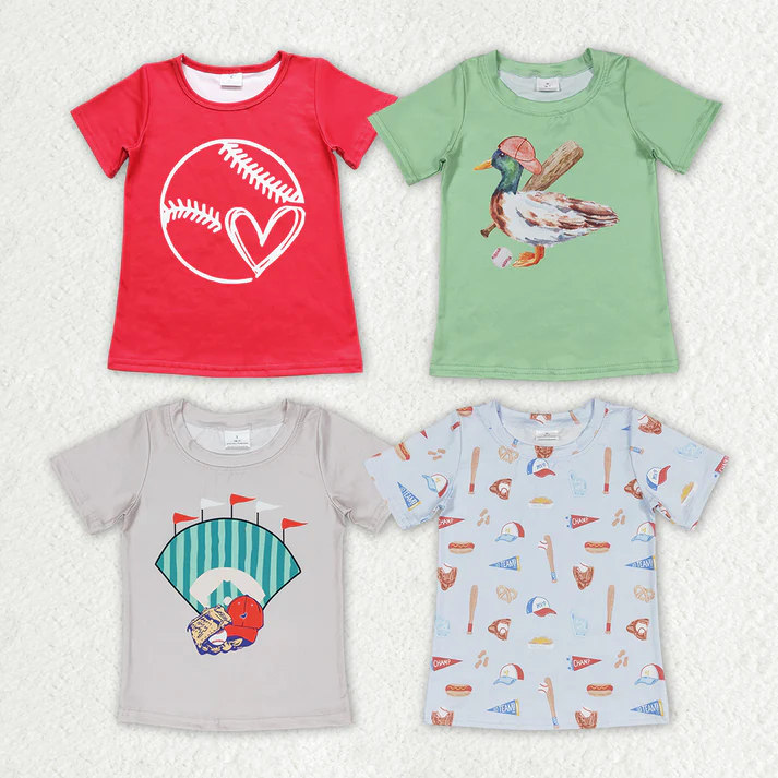 RTS NO MOQ Mardi grad baby boys clothes Short Sleeve Top