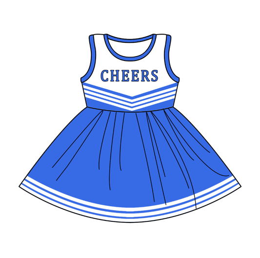 Custom moq 5 each style eta 6-7weeks baby girl clothes team blue sleeveless dress-25.8.2