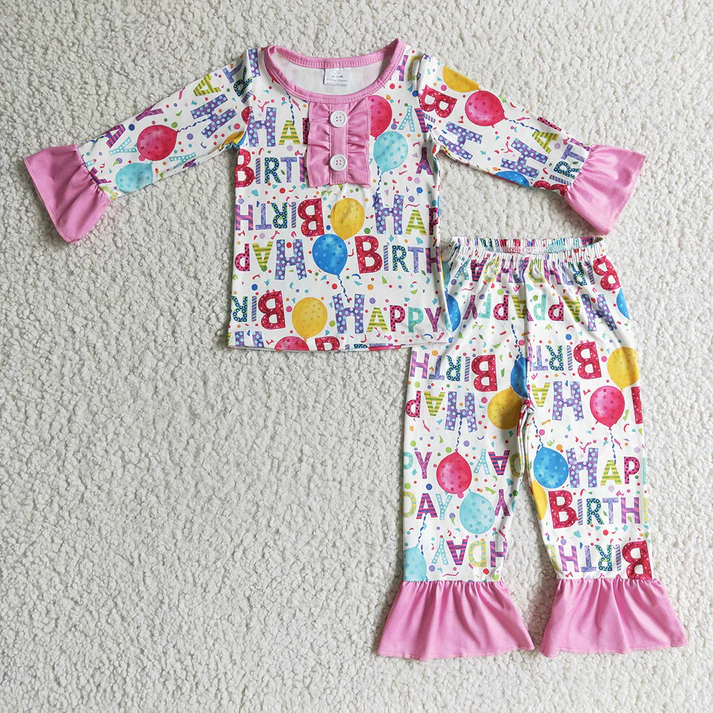 RTS NO MOQ Baby Boys Clothes BIRTHDAY long-sleeved pants set