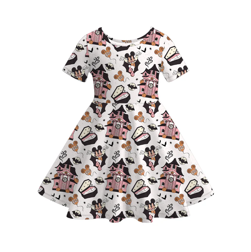 Custom moq 5 each style eta 6-7weeks halloween baby girl short sleeve dress and adult dress-25.7.16