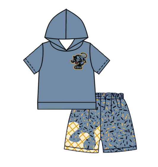 Custom moq 5 mix size milk silk summer teams baby boys clothes hooded short sleeve shorts sets-25.10.30