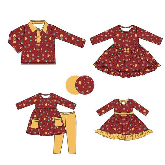 Custom moq 5 each style eta 6-7weeks baby girl clothes long sleeve pants set and dress 2 and top-25.8.29