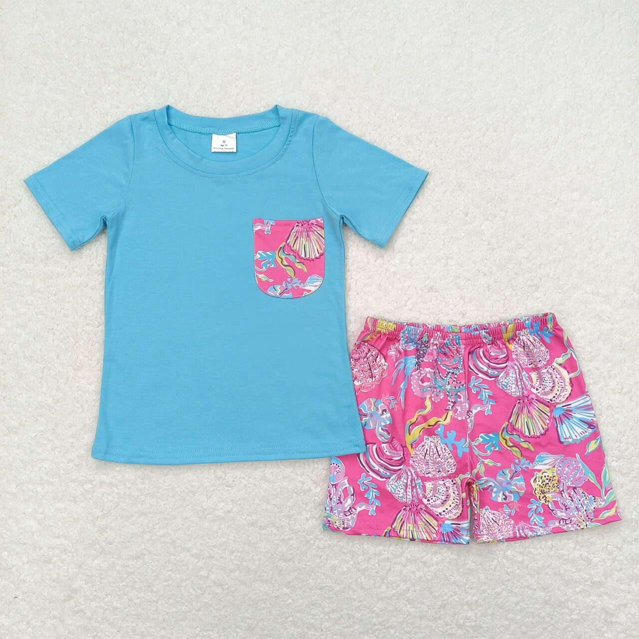 BSSO0841 pre-order baby boy clothes blue painting toddler boy summer outfits 3-6M to 7-8T