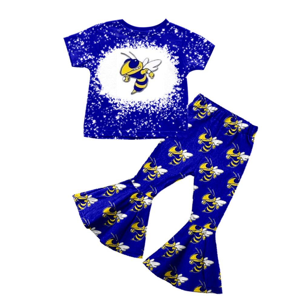 Girls short sleeve long pants bee moq5