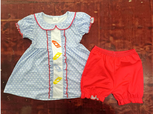 custom moq 3 eta 5weeks Summer Summer pencil short sleeve shorts girls suit