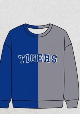 custom moq 5 mix size AYML0101 Baby Kids Team Long Sleeve Block Letter Print Crew Neck Pullover Top