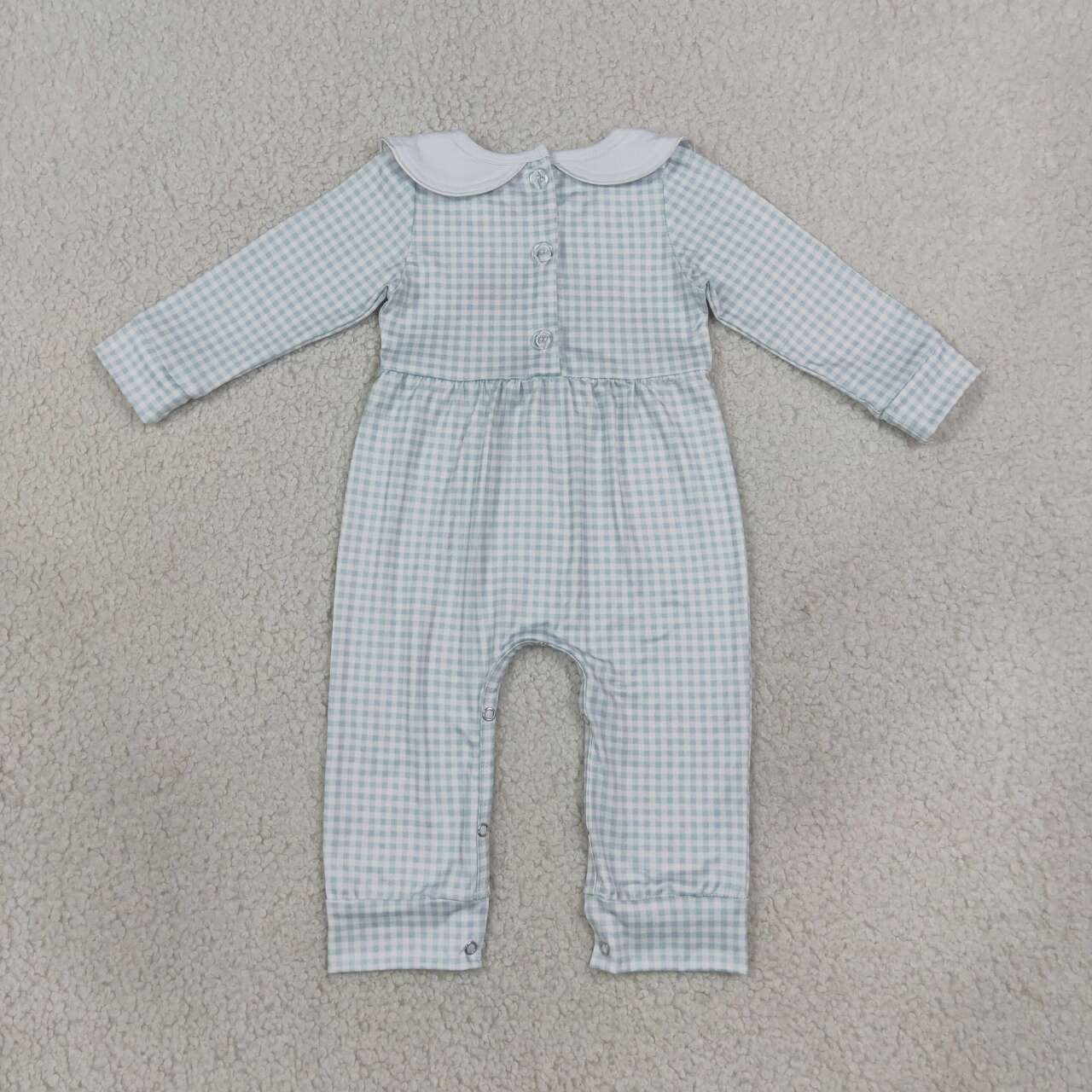 NEW RTS NO MOQ milk silk LR3105 Embroidery Baby Boys Turkey Pumpkins Thanksgiving Rompers