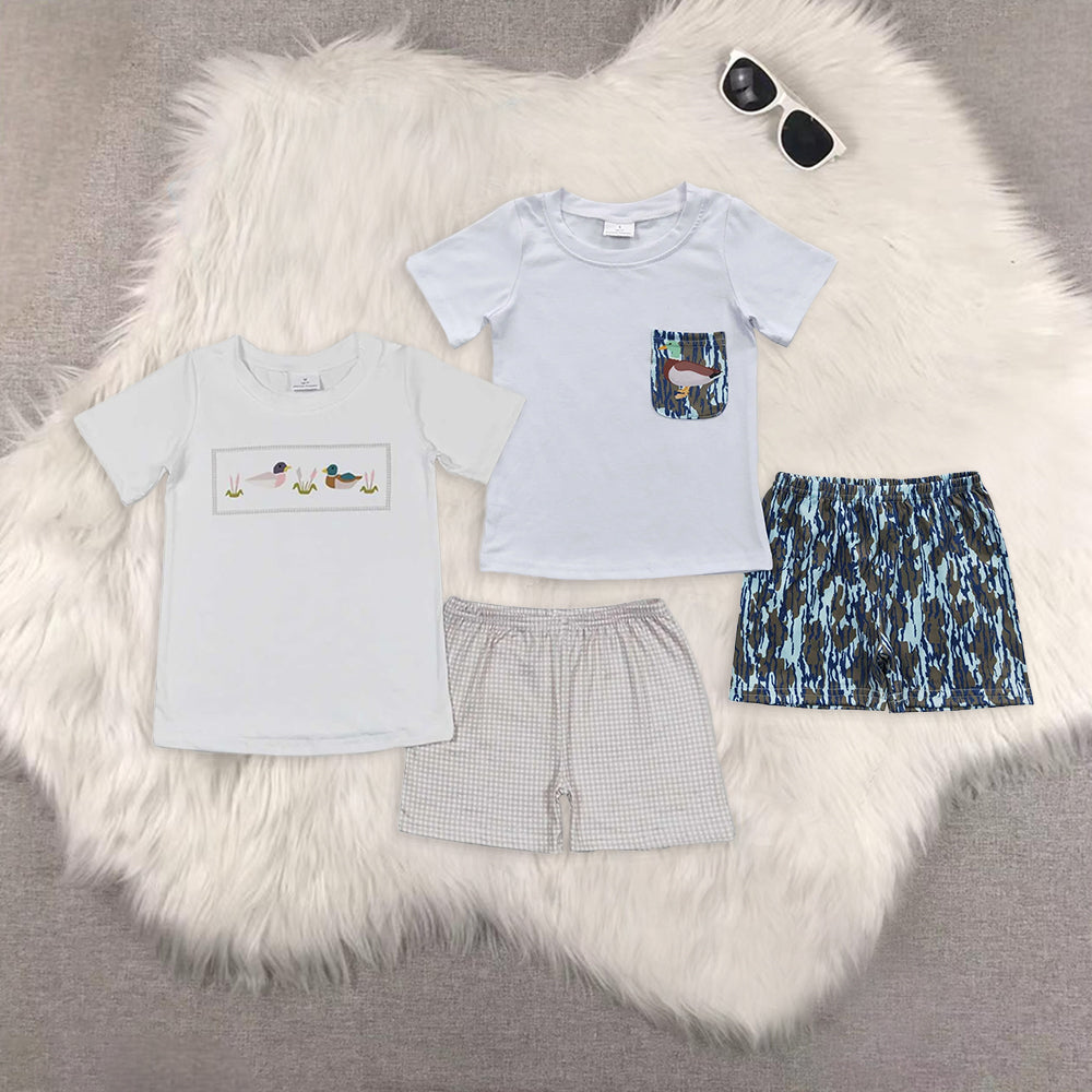 RTS NO MOQ baby boy clothes duck short-sleeved shorts suit & short-sleeved sets