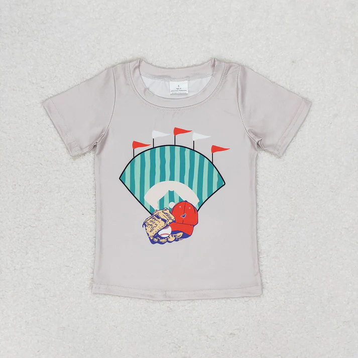 RTS NO MOQ Mardi grad baby boys clothes Short Sleeve Top