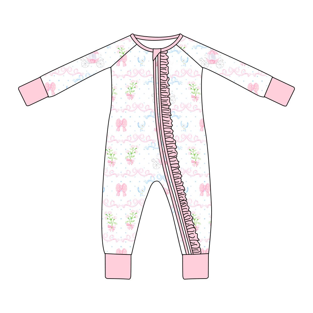 custom moq 5 eta 4-5 weeks baby girls clothes bow pink long sleeve summer bubble