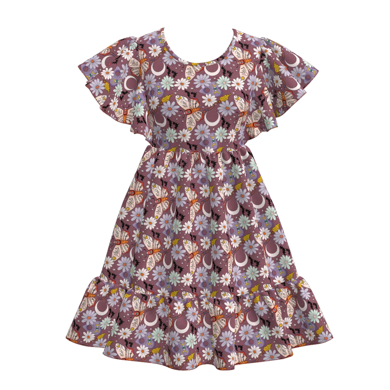 Custom moq 5 each style eta 6-7weeks halloween baby girl short sleeve dress and adult dress-25.7.16