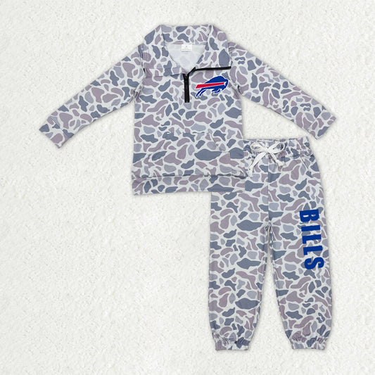 Custom moq 5 mix size milk silk summer teams baby boys clothes camouflage long sleeve pants sets-25.10.27