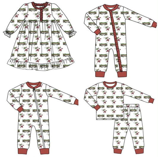 Custom moq 5 each style eta 6-7weeks baby girl clothes Christmas long sleeve pants set and dress and rompers 2-25.8.2