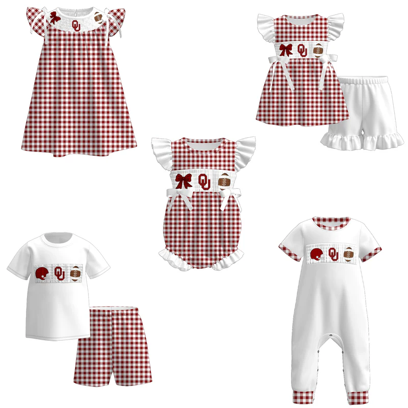 Custom summer teams baby girls clothes team short sleeve shorts sets dress romper-25.7.19