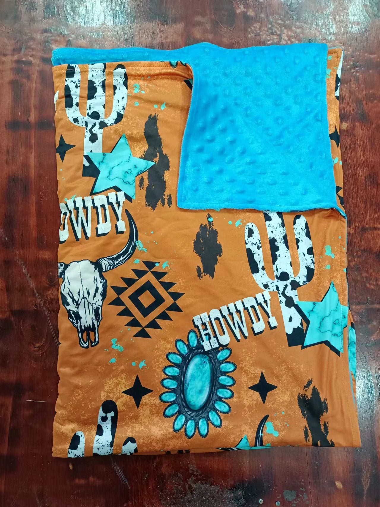 Custom MOQ 5 baby blanket western cow