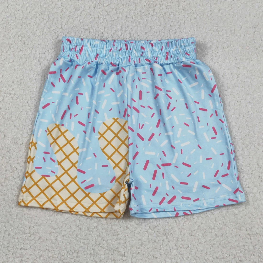 Best Sell RTS Baby Girls Blue Drip Sprinkles Team Pockets Shorts Bottom Cute And Fashionable Kids Clothing