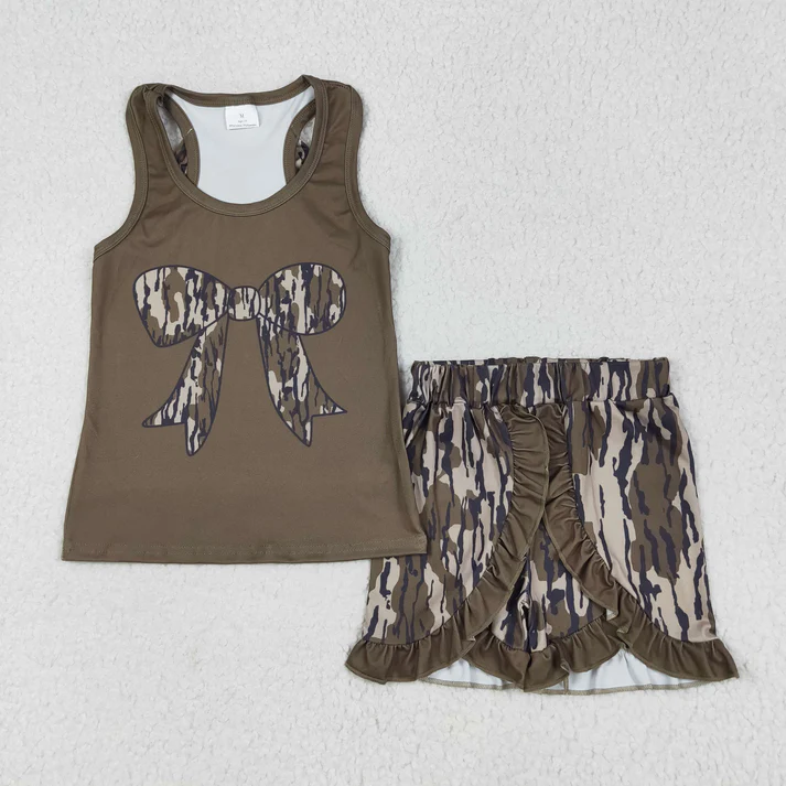 Sibling Baby Girls clothes camouflage leopard Summer Sibling Sister Clothes Sets