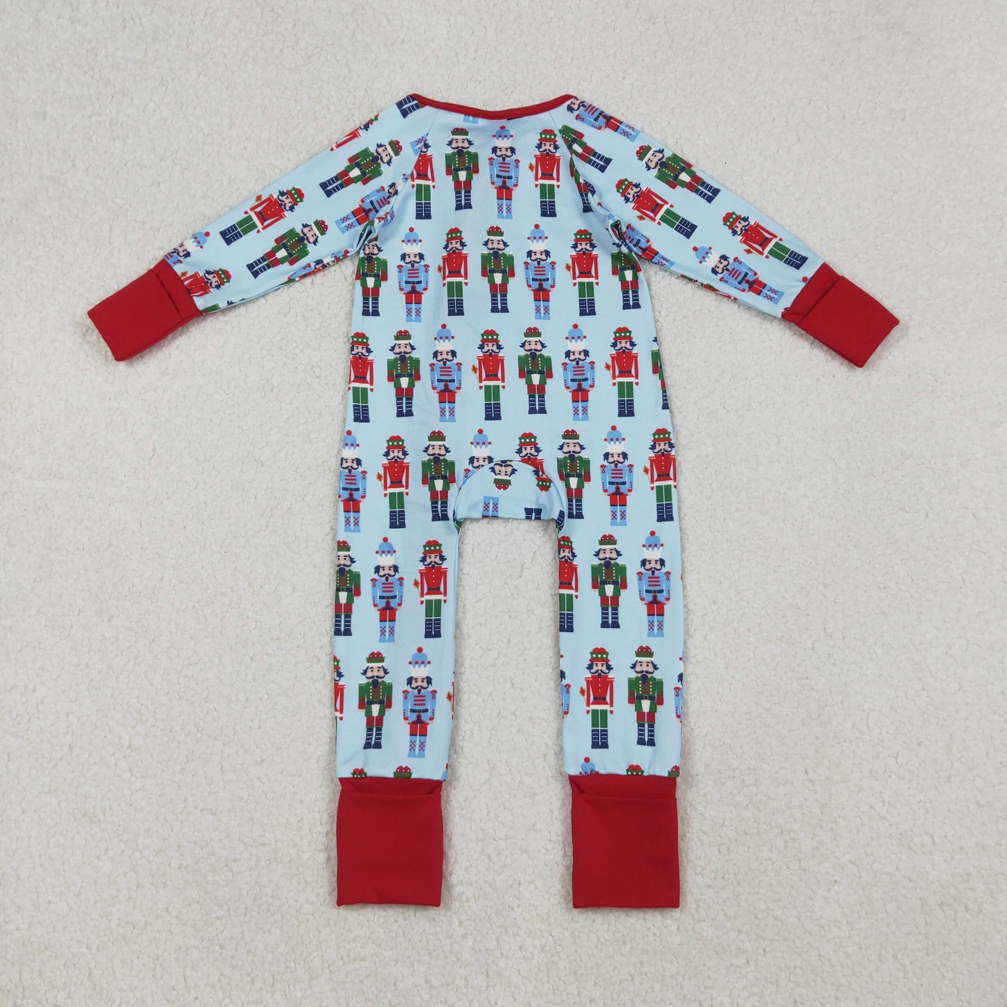 RTS NO MOQ（In Stock) LR2599 Christmas Nutcracker blue zip-up long-sleeved bodysuit