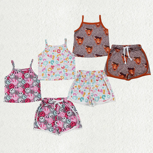 Sibling Baby Girls clothes leopard Summer Sibling Sister Clothes Sets