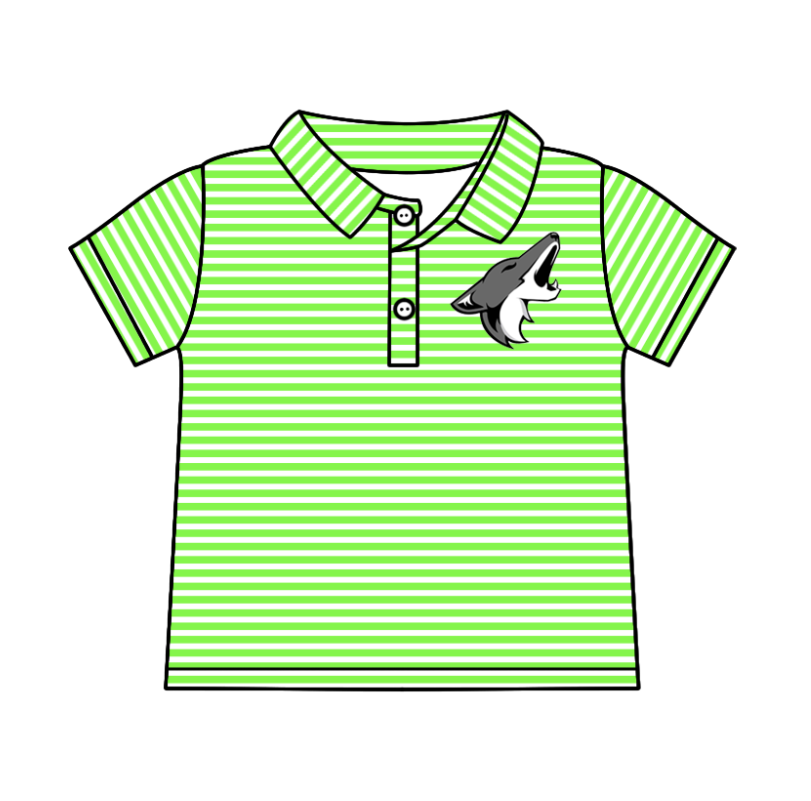 Custom moq 5 each style eta 6-7weeks baby girl clothes team green short sleeve top-25.7.23