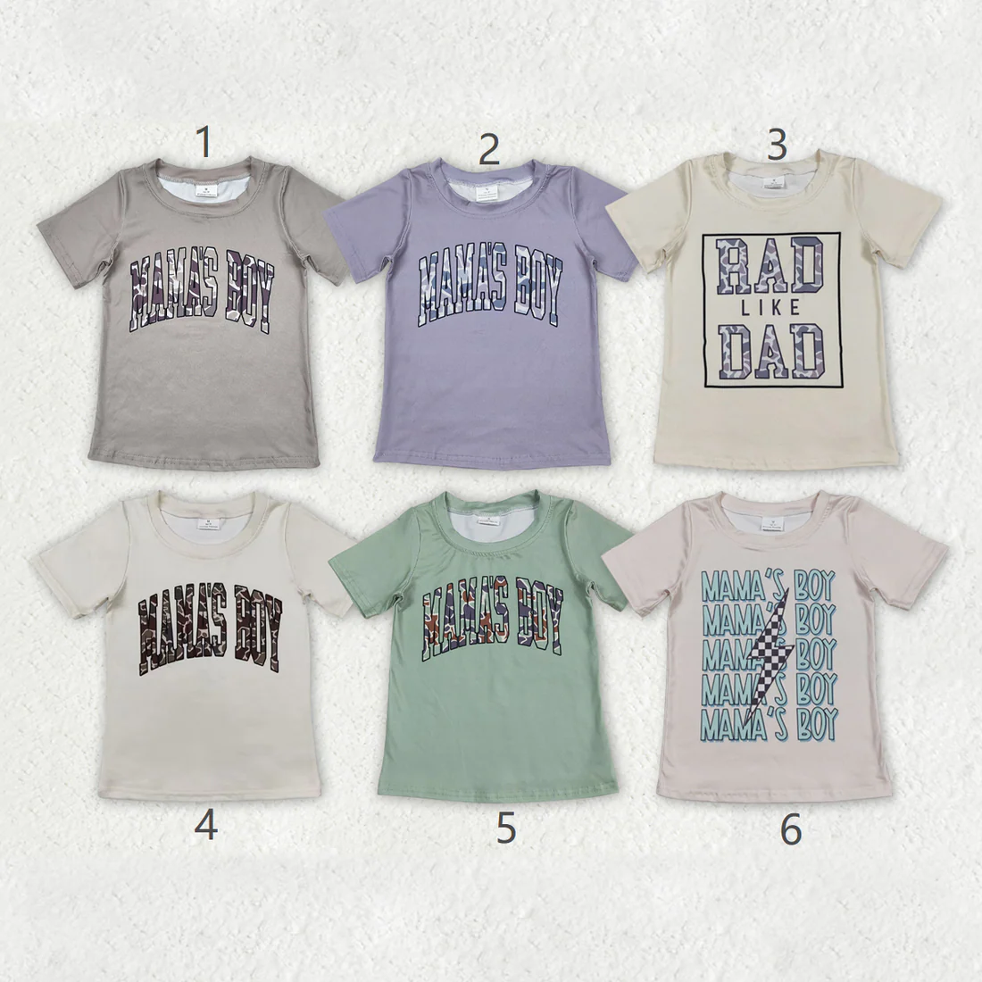 RTS NO MOQ Sibling baby boys clothes camouflage MAMA BOY short-sleeved tops