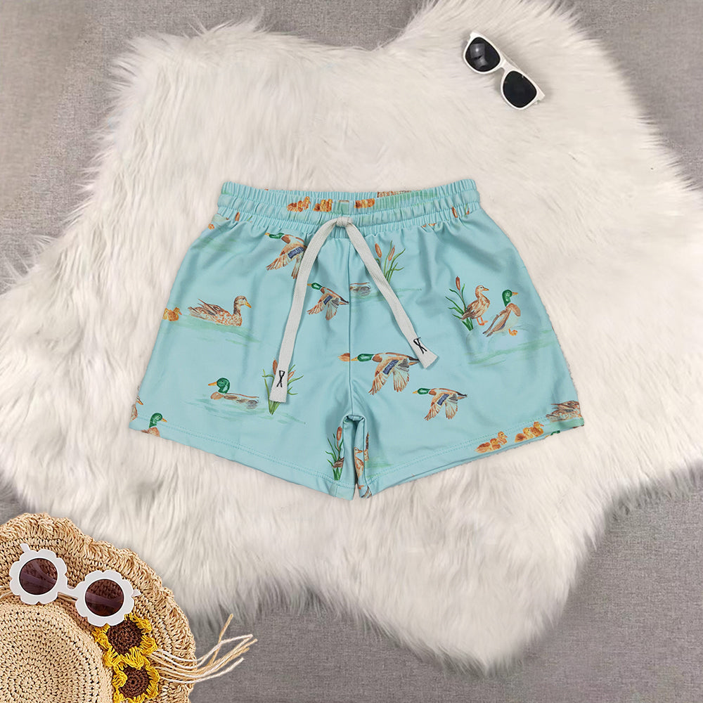 RTS NO MOQ baby boy clothes camouflage duck summer swim trunks