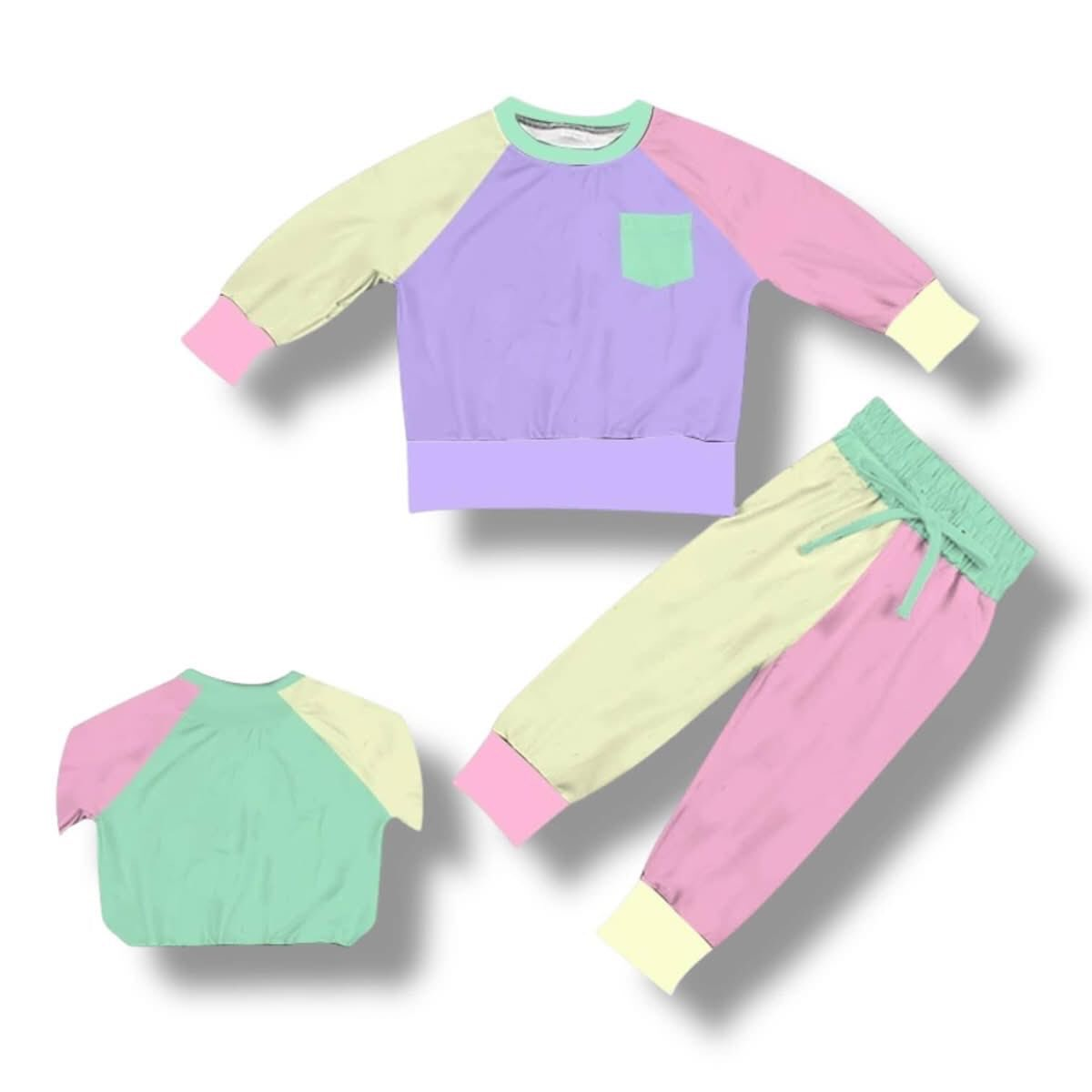 Custom moq 8 each style eta 6-7weeks baby girl clothes long sleeve pant set-25.9.16