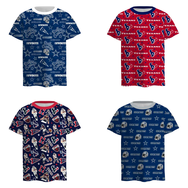 Custom moq 5 each style eta 6-7weeks baby girl clothes team short sleeve tops 4-25.7.16