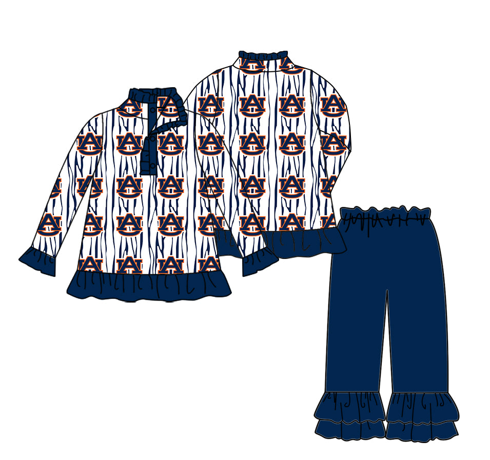 Custom moq 5 mix size milk silk summer teams baby girl boys clothes blue long sleeve pants sets 2-25.10.30