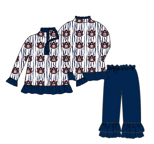 Custom moq 5 mix size milk silk summer teams baby girl boys clothes blue long sleeve pants sets 2-25.10.30