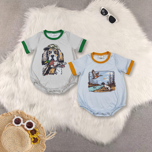 RTS NO MOQ Baby Boys clothes Short Sleeve Cropped Romper Mixed Sizes