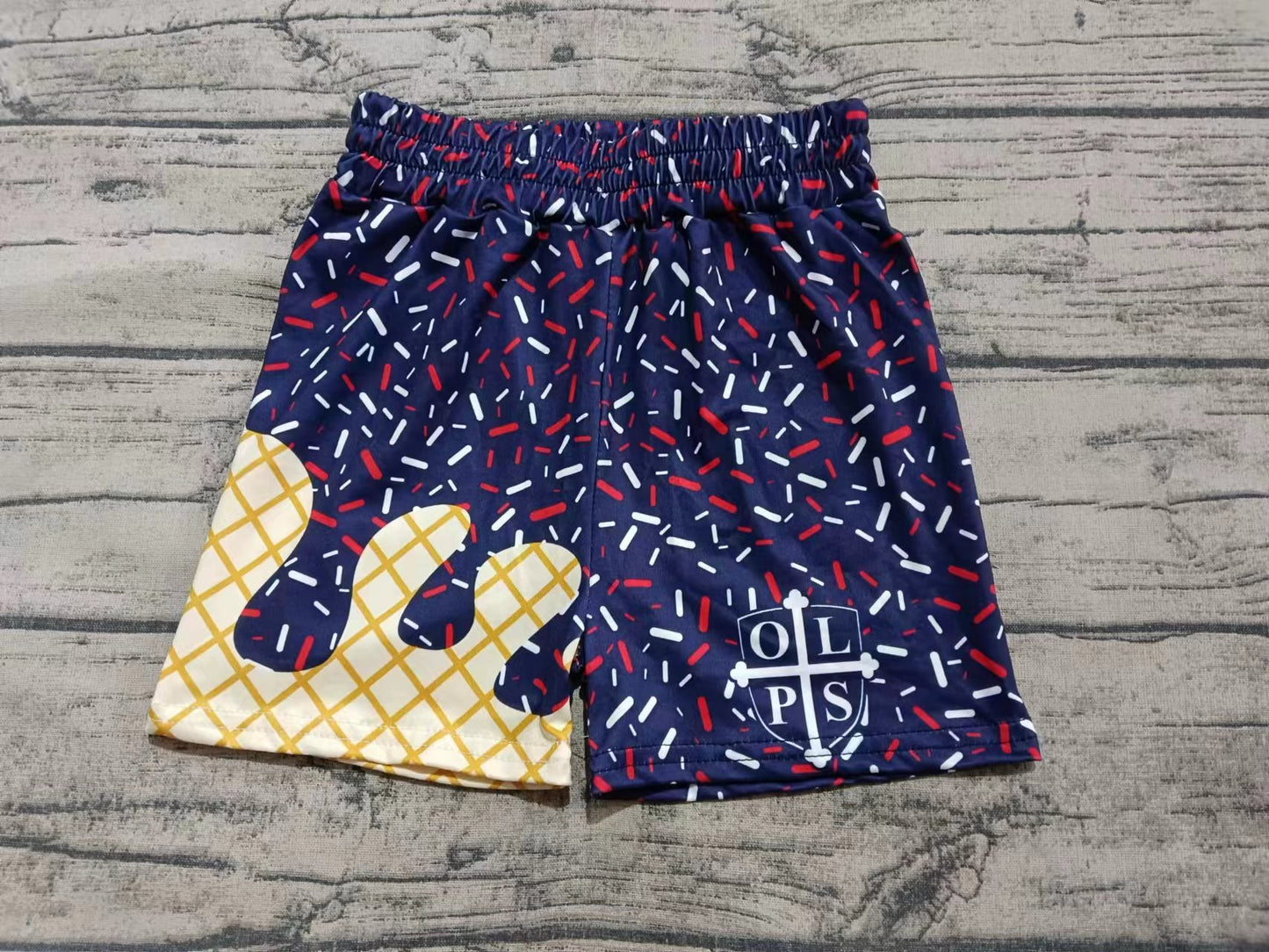 Custom moq 3 eta 6-7weeks kids clothes dark blue Beach Summer Shorts