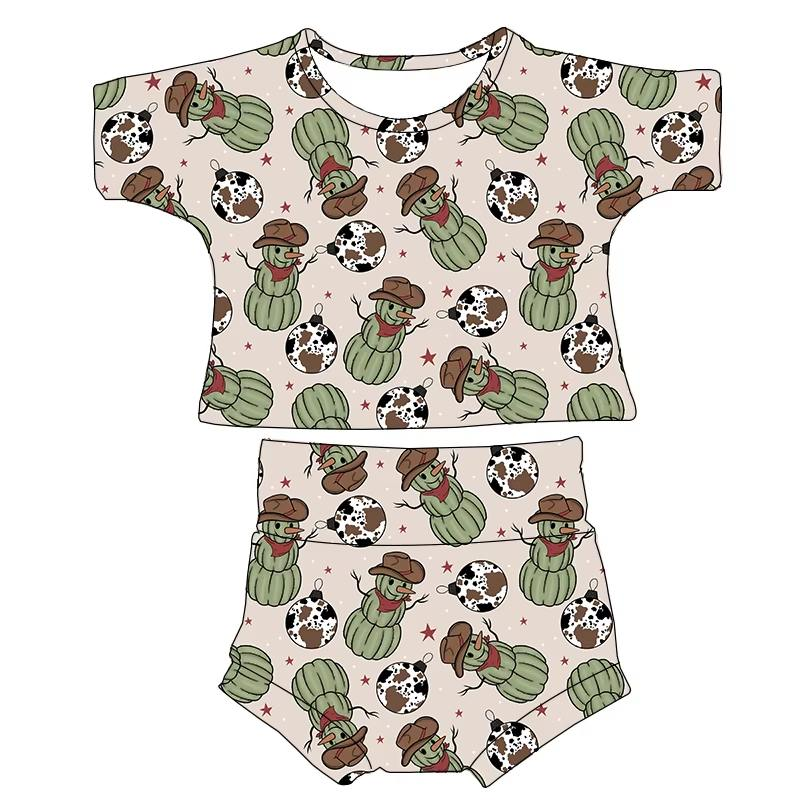Custom moq 5 each style eta 6-7weeks baby girl clothes short sleeve briefs set 6-25.7.28