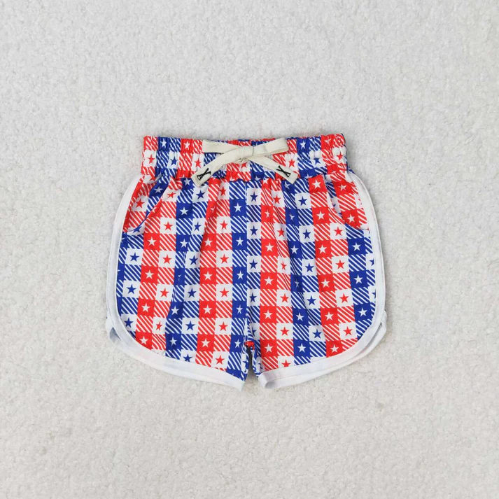 RTS NO MOQ Sibling Baby girls clothes Summer plaid Shorts